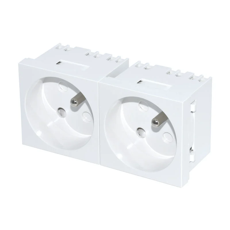 Faransiis White Socket Module Double function