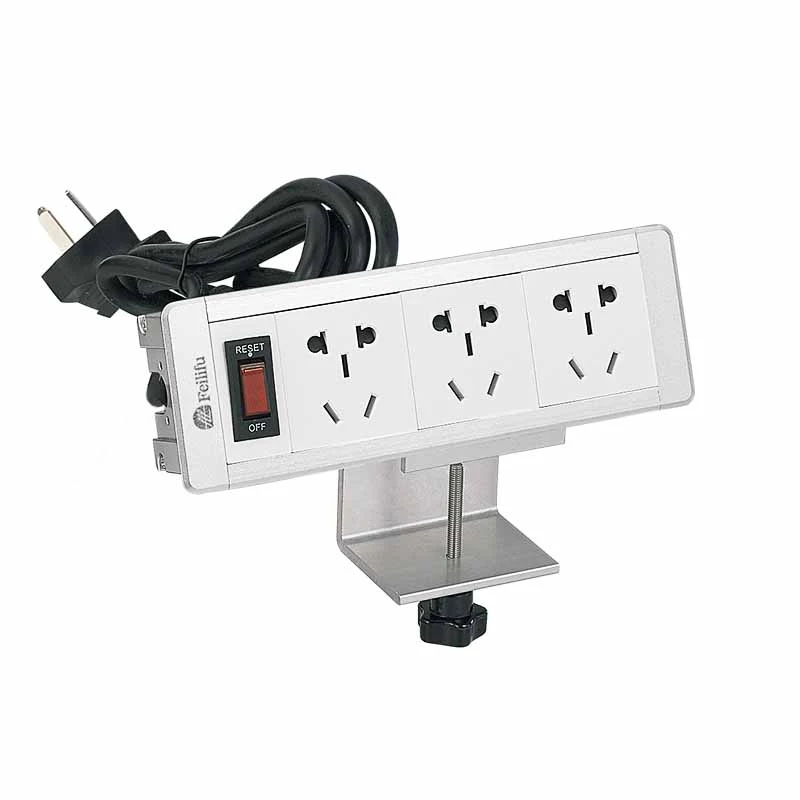 La saari karo Clamp Mount Table Power Strip Socket leh Bracket